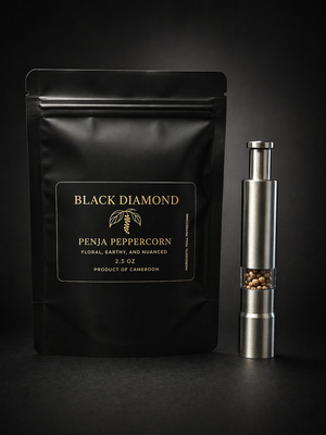 2.5 oz (70g) Premium Peppercorns + Stainless Steel Manual Grinder